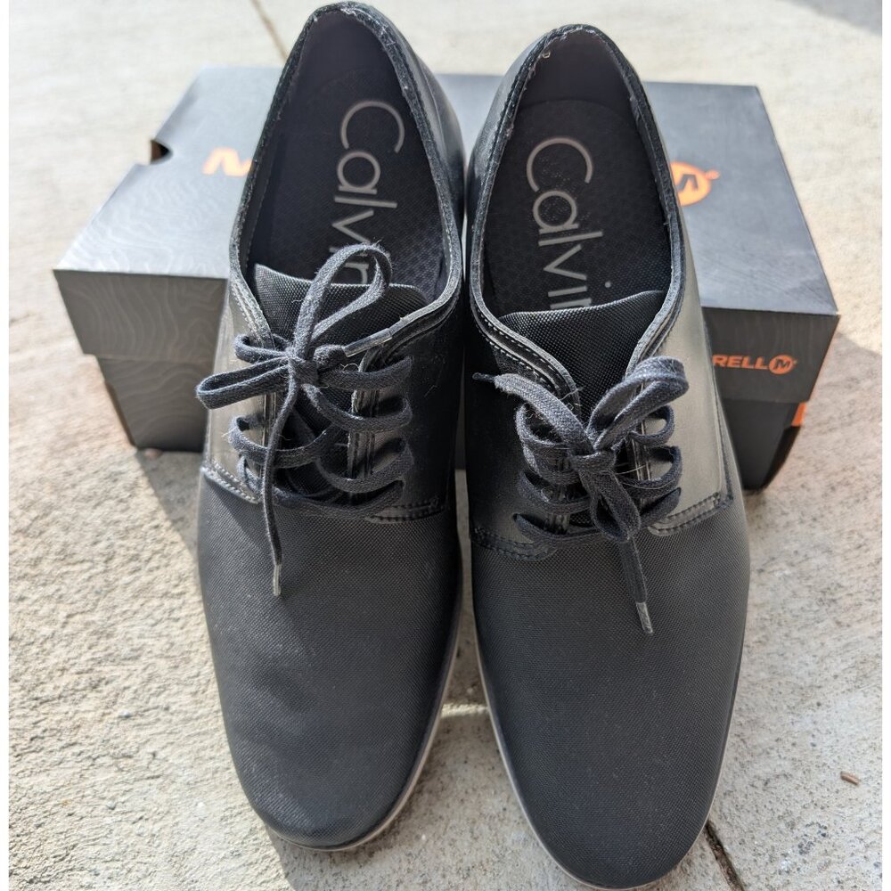 Calvin Klein Men’s Black Lace-Up Dress Shoes | Modern Minimalist | Size 11